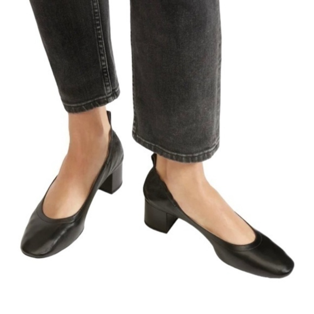 Everlane The Day Heel Black Leather Size 9.5 - Picture 13 of 13